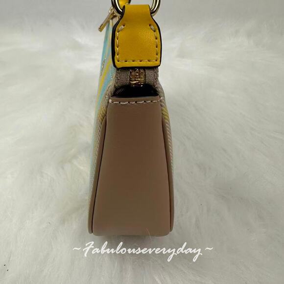 Coach Nolita 19 With Plaid Print Shoulder Bag Wristlet in Bright Maize CBK65 NWT - Picture 6 of 9